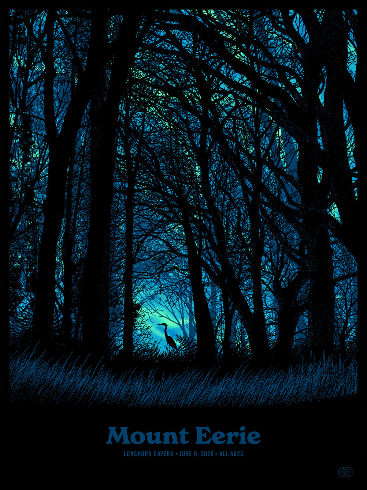 Mount Eerie Show Poster Longhorn Cavern Texas Fifty-Nine Parks Dan McCarthy