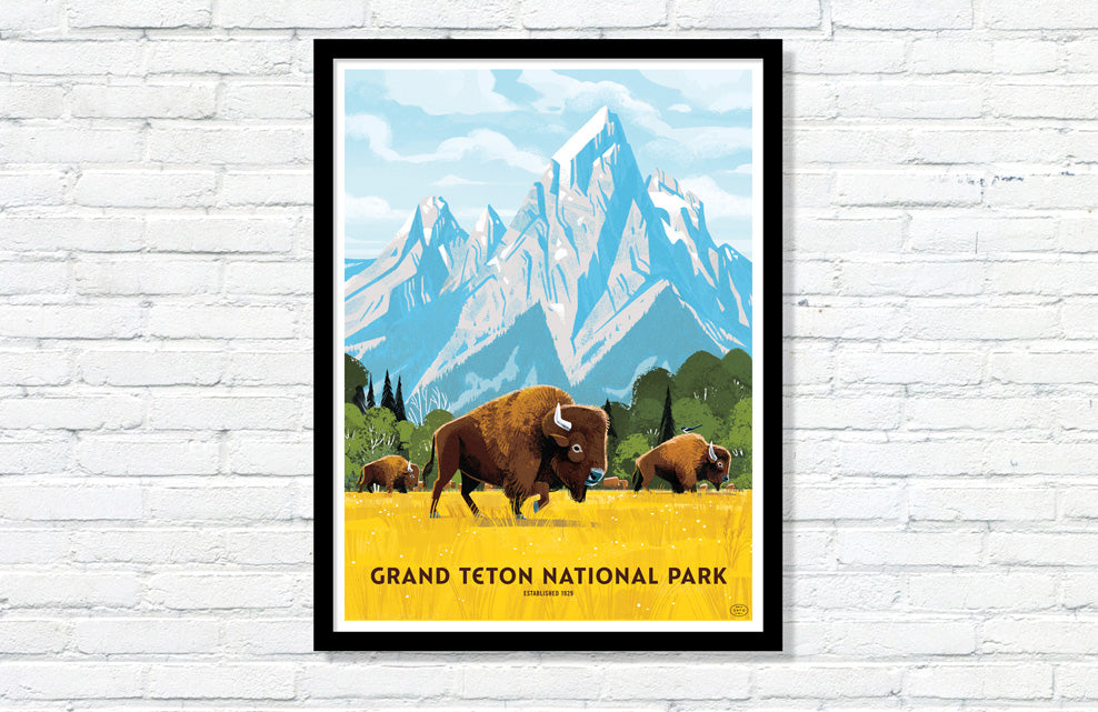 Grand Teton National Park Poster (Bison)